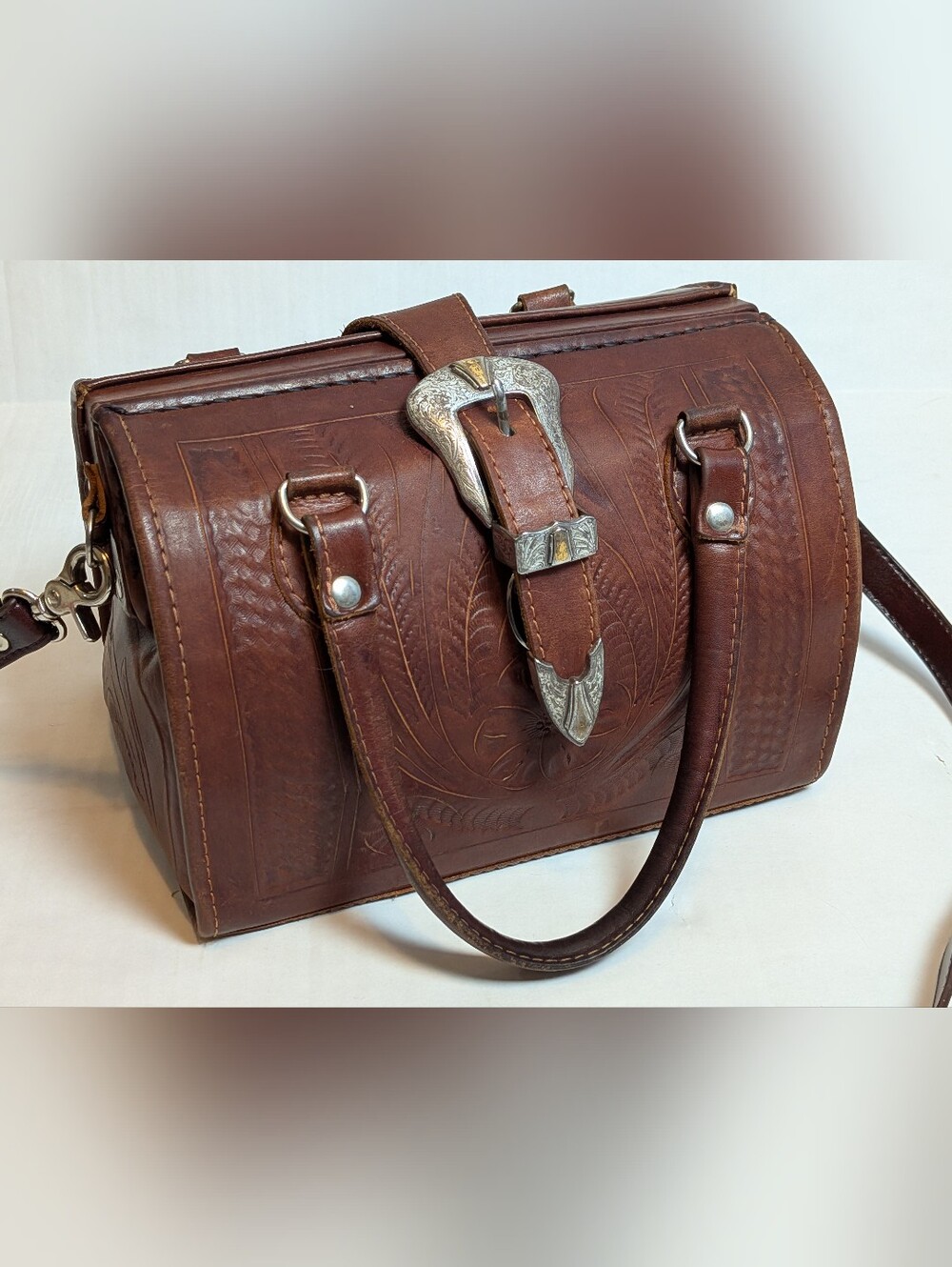 Vintage Hand Tooled Leather Dr. Bags Western